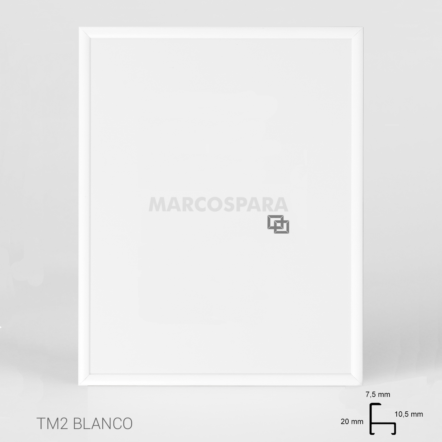 Marco Est&aacute;ndar de Aluminio Blanco